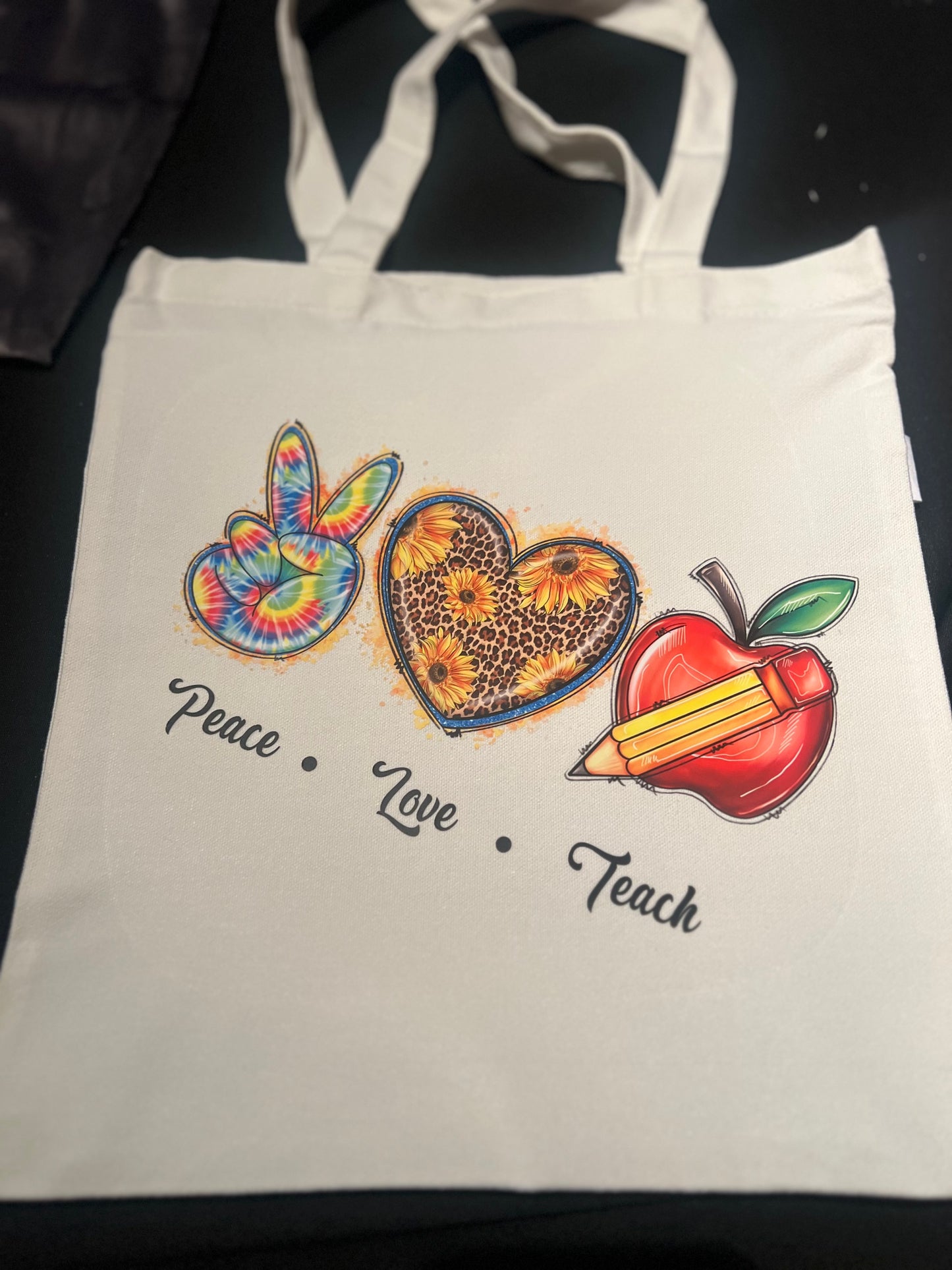 Teacher's Appreciation Tote Bag | Teach, Learn, Love, Grow